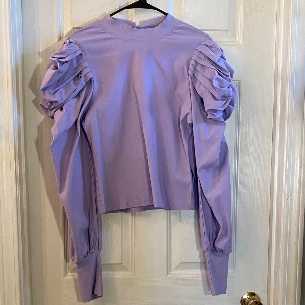 WHY DRESS Lavender PrincessCore Ruffled Sleeve Women's Top - Picture 3 of 11